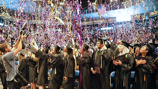 streamers at commencement
